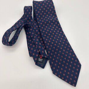 1970s VINTAGE WIDE ~ROBERT TALBOTT ~WOOL TIE ~RED BLUE ~ GREAT FEEL